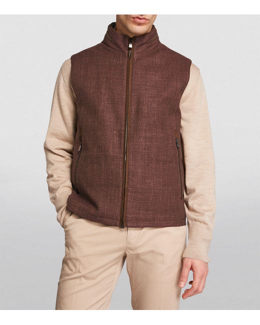 Corneliani Brown Wool-blend Gilet for men