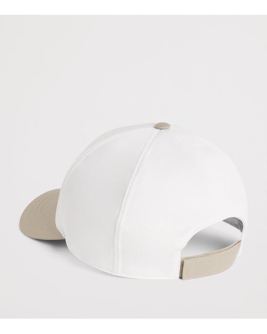 Eleventy White Embroidered Logo Baseball Cap for men