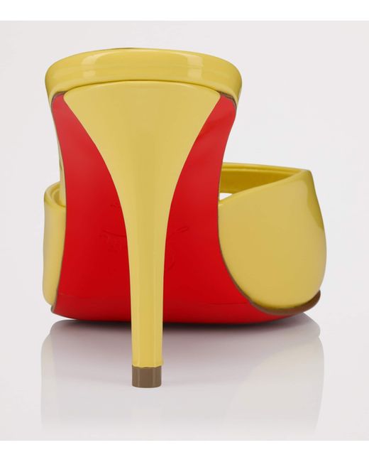 Christian Louboutin Yellow Miss Z Mule Patent Leather Mules 80