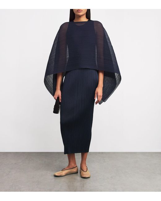 Pleats Please Issey Miyake Blue New Colorful Basics Midi Dress