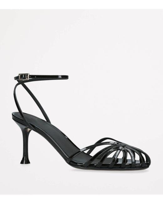 ALEVI Black Patent Leather Ally Heeled Sandals 75