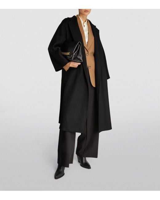 Max Mara Black Cashmere Ludmilla Wrap Coat