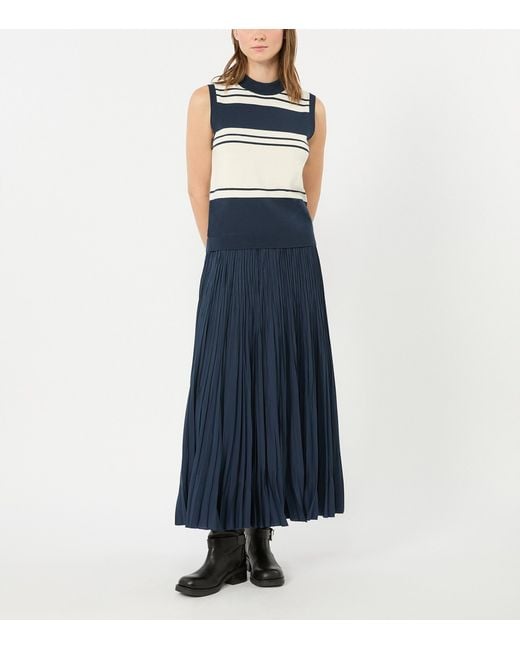 Weekend by Maxmara Blue Knitted Stripe Tank Top