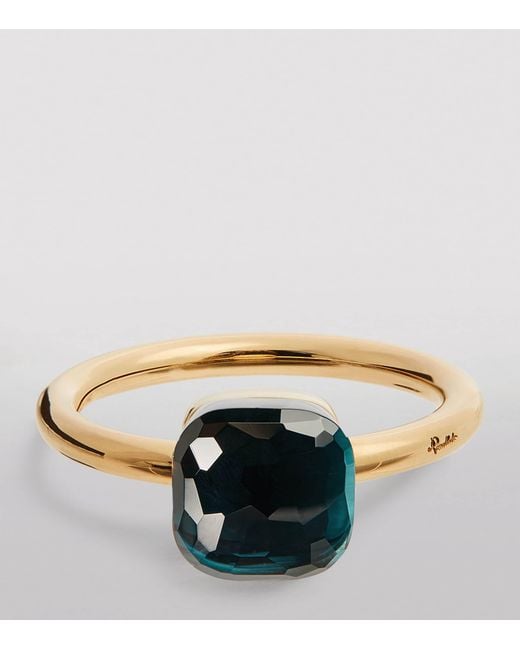 Pomellato Blue Rose And Topaz Nudo Petit Ring