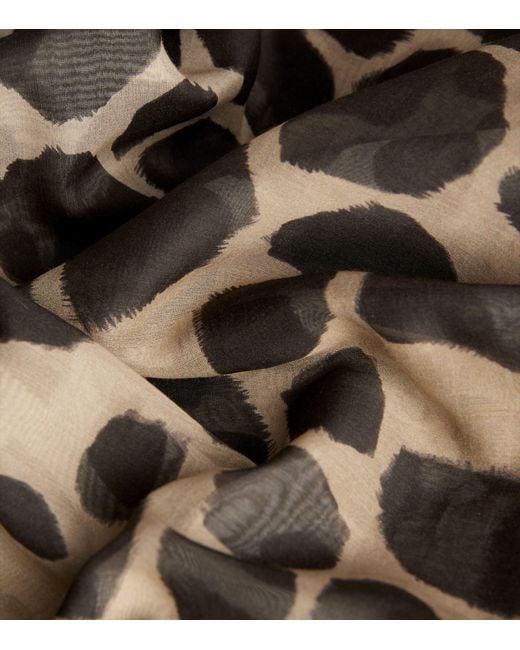 Max Mara Natural Cotton-silk Animal Print Dress