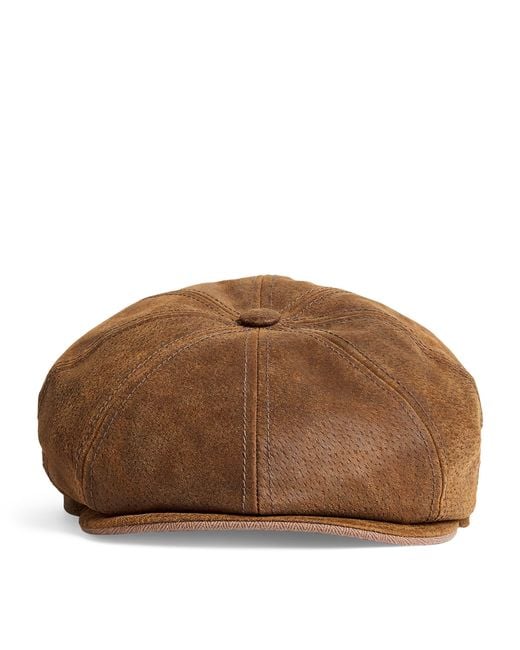 Stetson Brown Pigskin Hatteras Flap Cap for men