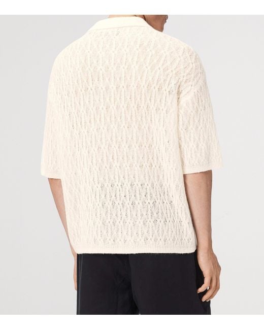 AllSaints White Wool-Blend Cyclone Polo Shirt for men