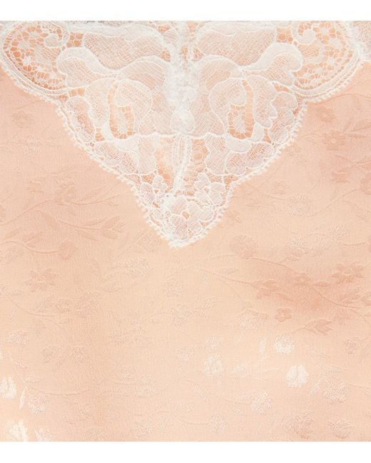 Chloé Pink Silk-Lace Floral Cami Top