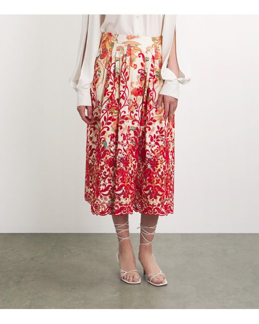 Etro Embroidered Midi Skirt