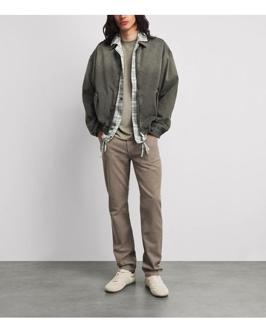 7 For All Mankind Gray Crew-Neck T-Shirt for men