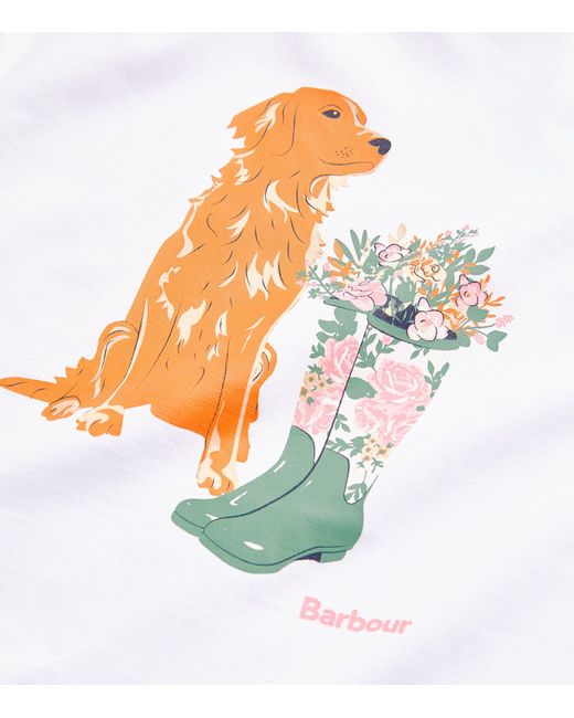 Barbour White Printed Rowen T-shirt