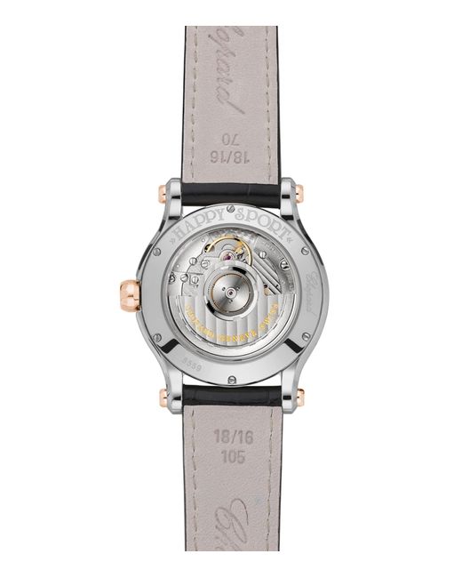 Chopard Gray Stainless Steel And Diamond Happy Sport Watch