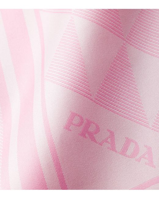 Prada Pink Silk Triangle Scarf