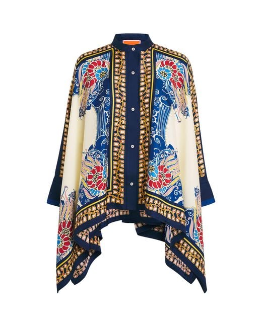 LaDoubleJ Blue Silk Foulard Blouse