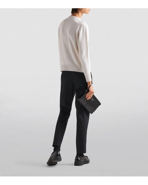 Prada Blue Stretch Slim Trousers for men