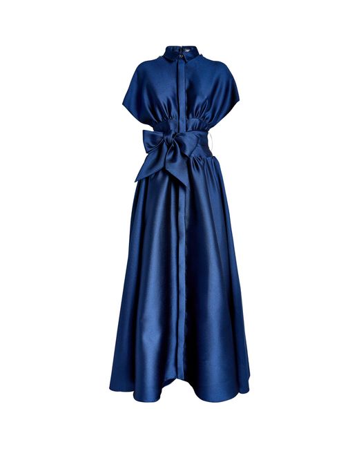 Alexis Mabille Blue Cummerbund-detail Gown