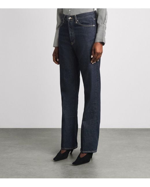 FRAME Blue The Vertical Straight Jeans