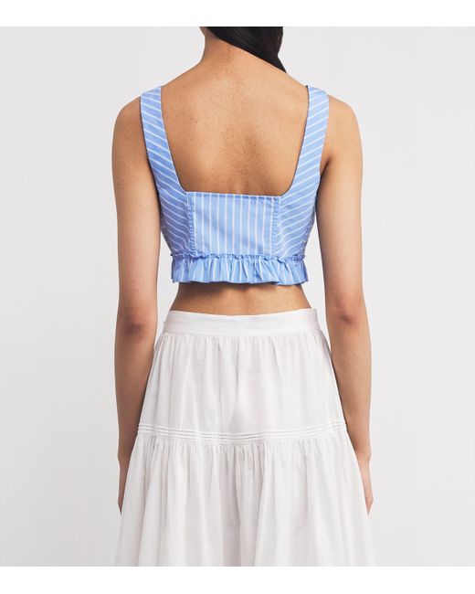 Sandro Blue Stripe Crop Top