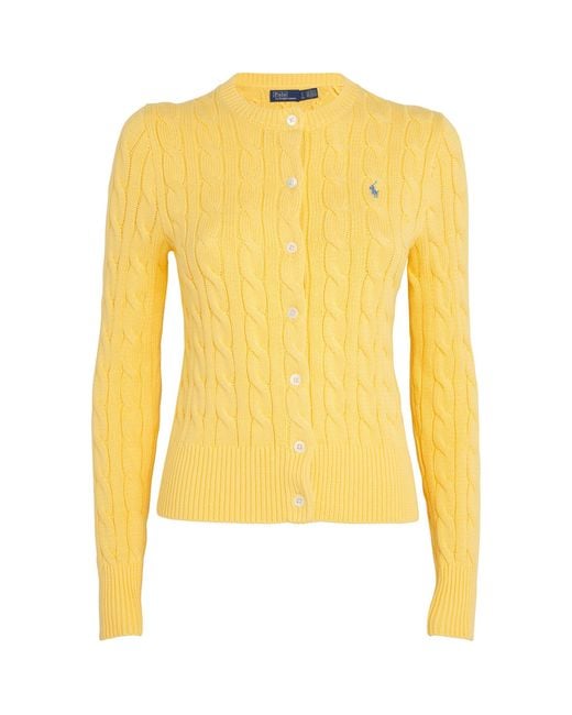 Polo Ralph Lauren Yellow Cotton Cable-knit Cardigan