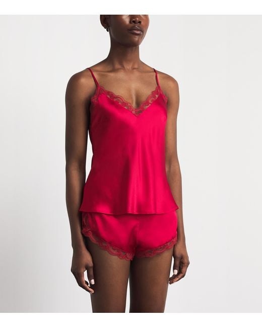 Simone Perele Red Silk-Blend Love Me Cami Top