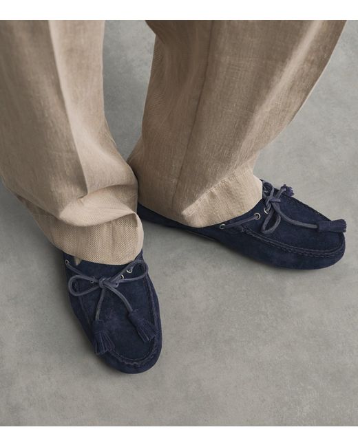 Polo Ralph Lauren Blue Suede Tasselled Anders Loafers for men
