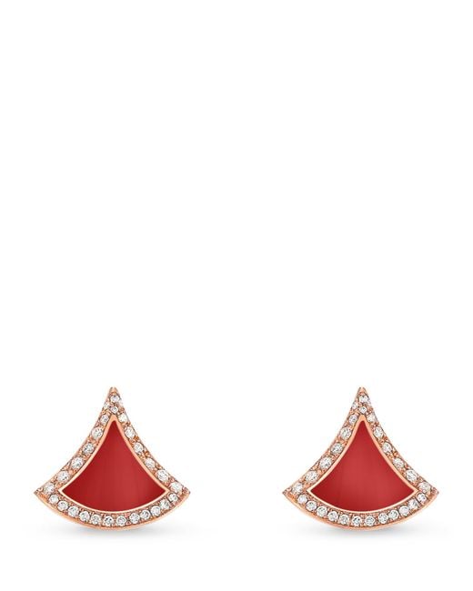 BVLGARI Red Diamond And Carnelian Divas' Dream Earrings
