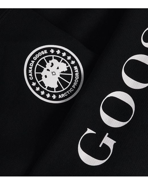 Canada Goose Black Organic Cotton Graphic Rove Zip-Up Hoodie for men