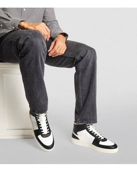 opschorten praktijk dubbele Sandro Leather Contrast High-top Sneakers in Black for Men | Lyst Canada