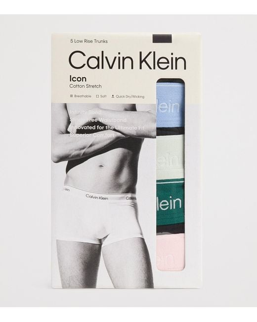 Calvin Klein Multicolor Stretch-Cotton Low-Rise Trunks for men