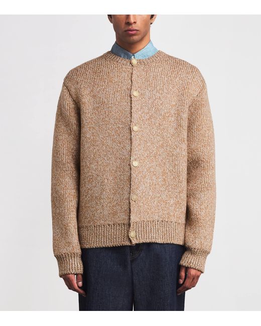AURALEE Wool-Alpaca Double-Faced Cardigan in Brown for Men | Lyst