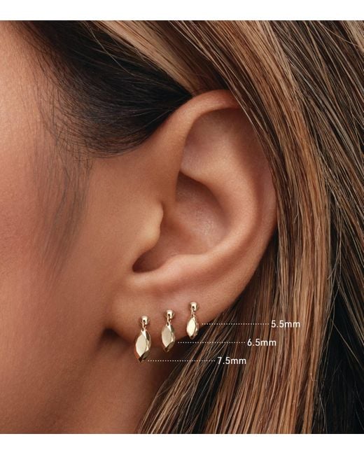 Maria Tash Metallic Faceted Marquise Threaded Charm Single Earring