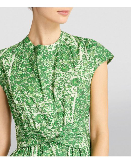 Giambattista Valli Green Floral Print Maxi Dress