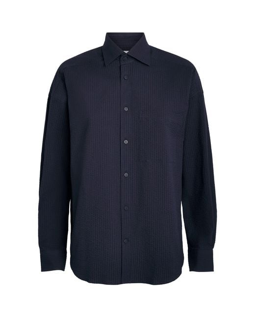 With Nothing Underneath Blue Seersucker The Weekend Shirt