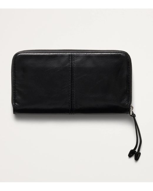 Prada Black Leather Zip-Around Wallet for men