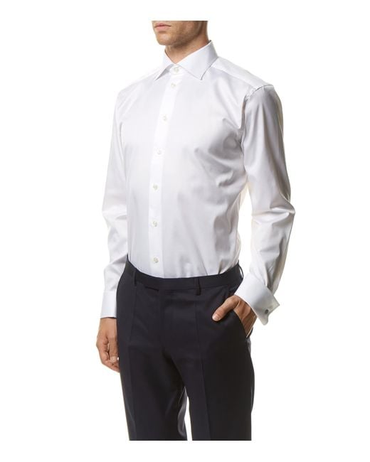 Eton of Sweden White Contemporary Fit Cotton Twill Shirt for men