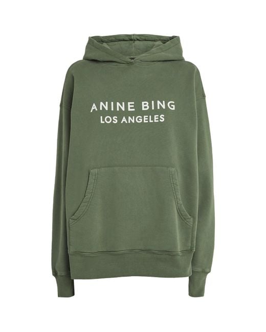 Anine Bing Green Cotton Alto Hoodie