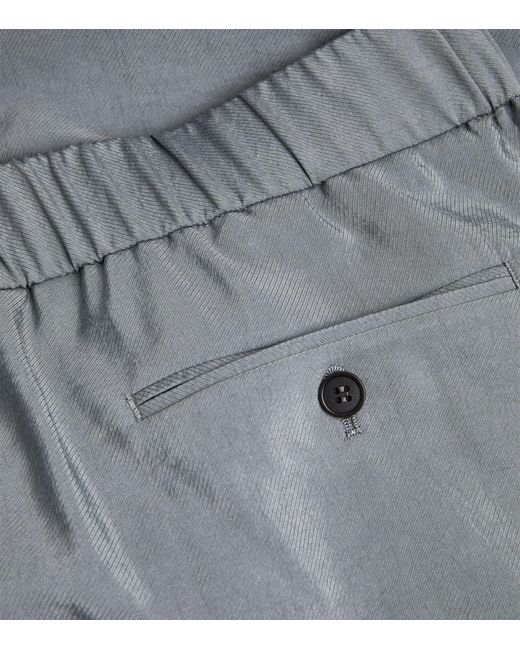 Giorgio Armani Gray Silk-blend Tailored Trousers for men