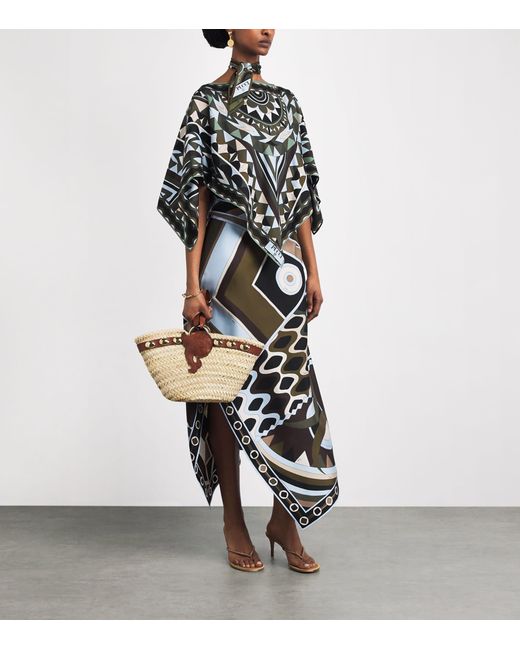 Emilio Pucci Black Silk Vivara Midi Skirt