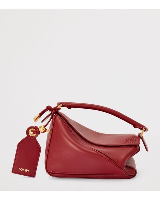 Loewe Red X Paula's Ibiza Mini Lambskin Puzzle Top-Handle Bag
