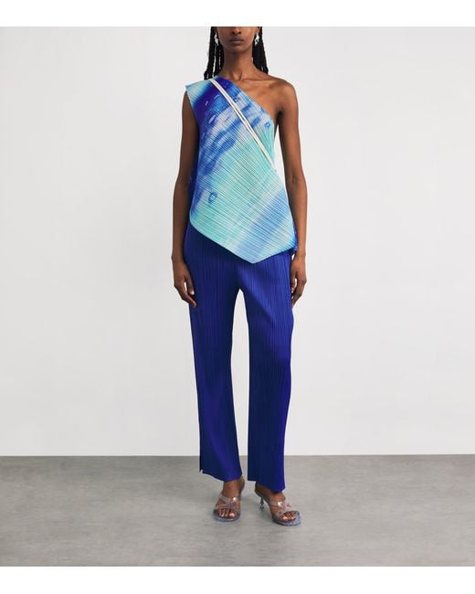 Pleats Please Issey Miyake Blue Monthly Colors May Trousers