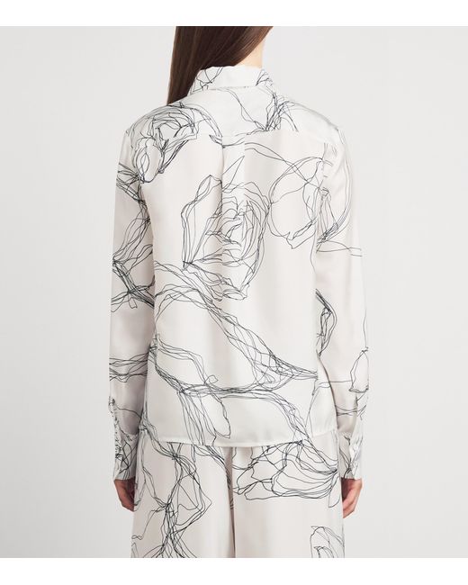 Fabiana Filippi White Silk Twill Printed Shirt