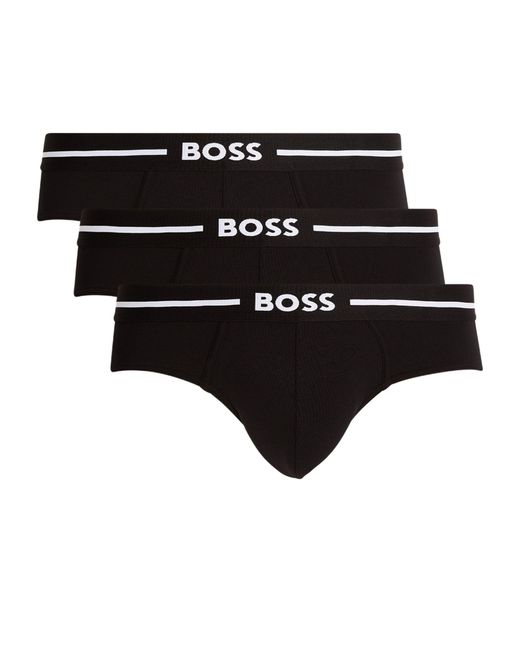 Boss Black Logo Briefs (pack Of 3) for men