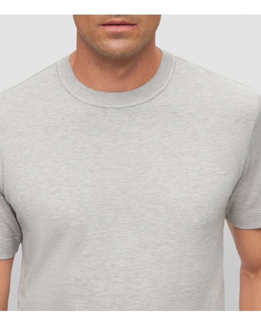 Boss Gray Cotton-Cashmere T-Shirt for men