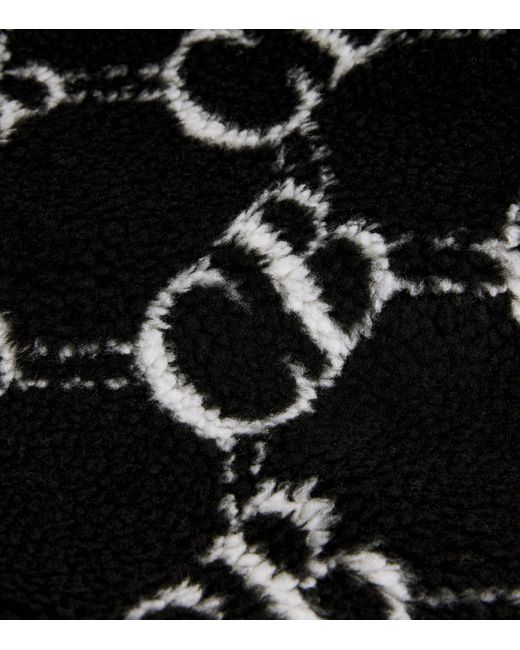 Cole Buxton Black Monogram Fleece Jacket for men