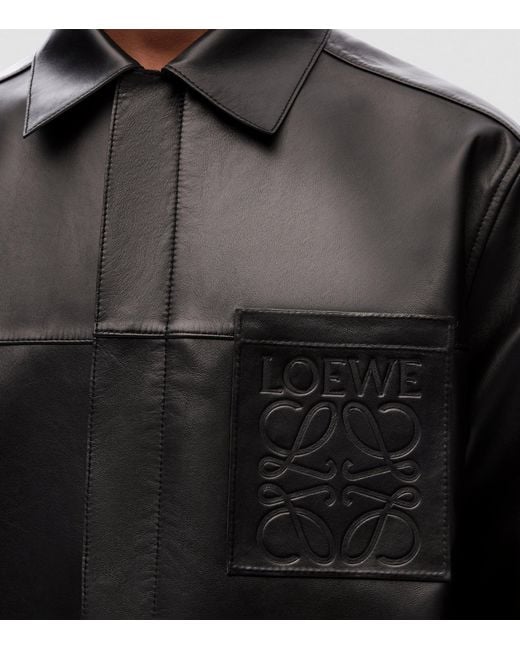 Loewe Black Leather Jacket for men