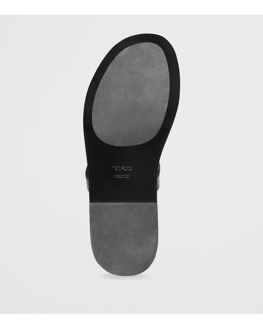 Tom Ford Black Leather Logo Sandals for men