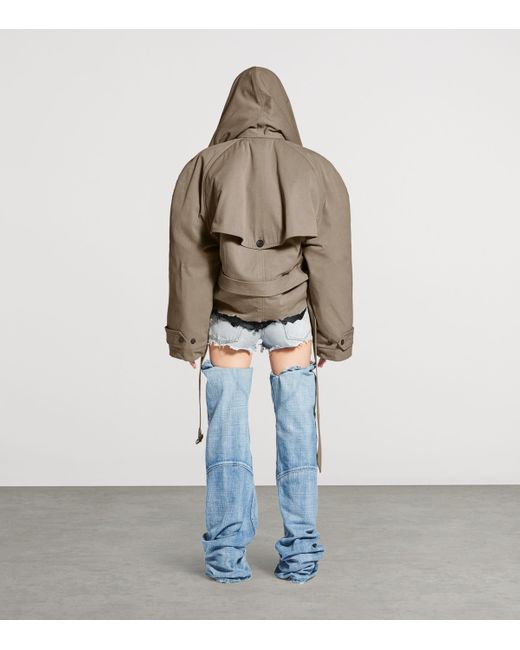 Balenciaga Brown Flipped Hooded Trench Coat