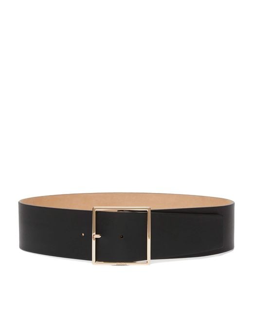 Max Mara Black Leather Wide Belt