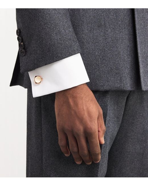Babette Wasserman Natural Rose-Plated Hexagon Cufflinks for men