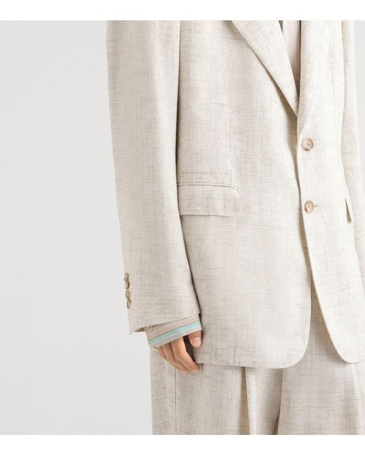 Dolce & Gabbana White Linen-Wool Tweed Blazer for men